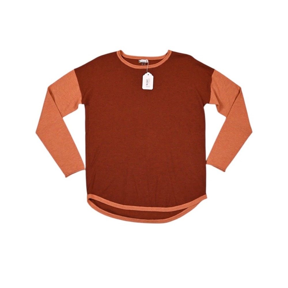 Smartwool Shadow Pine Colorblock Sweater Womens M Orange NWT Merino Wool Blend